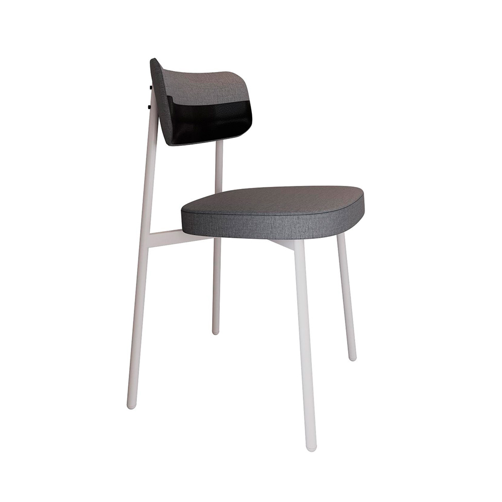 Conjunto com 4 Cadeiras Alloa Polipropileno Cinza e Preto
