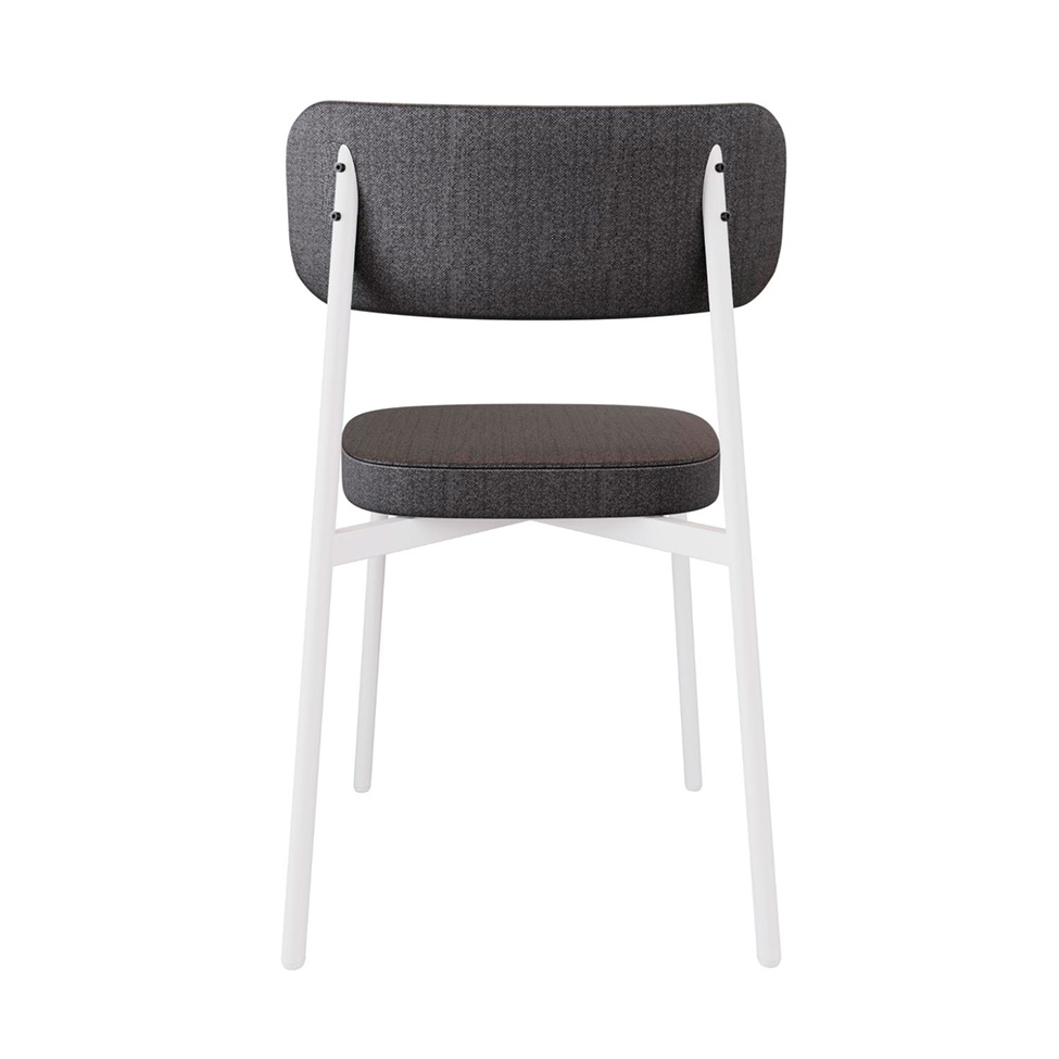Conjunto com 4 Cadeiras Alloa Polipropileno Grafite e Branco