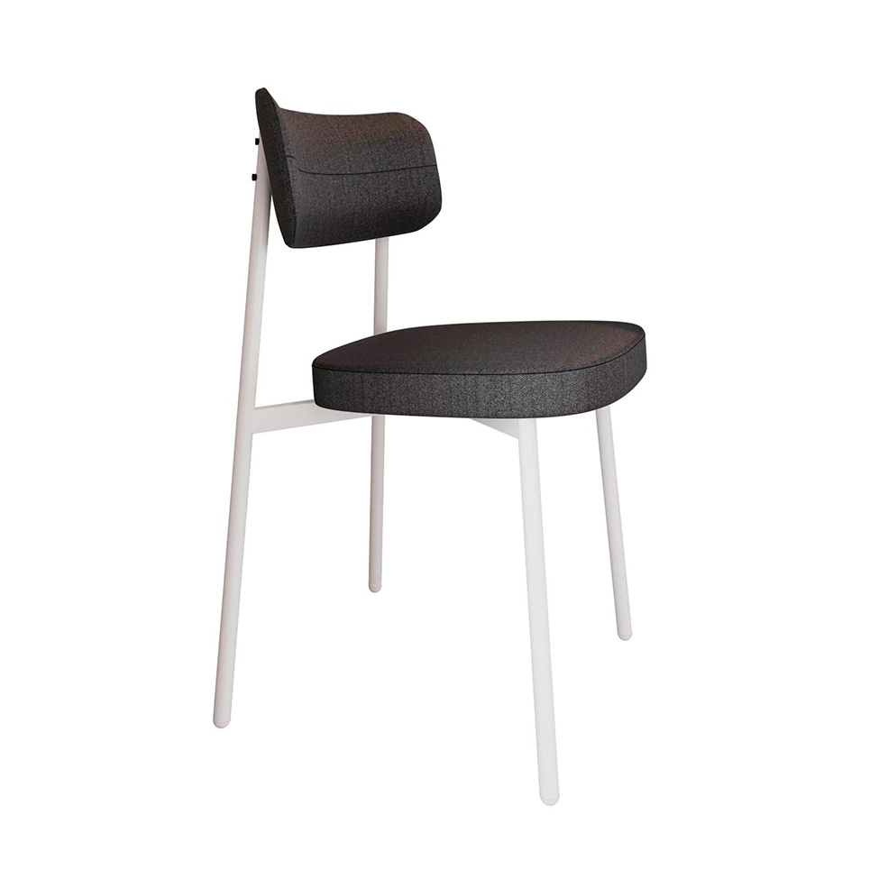 Conjunto com 4 Cadeiras Alloa Polipropileno Grafite e Branco