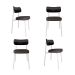 Conjunto com 4 Cadeiras Alloa Polipropileno Grafite e Preto