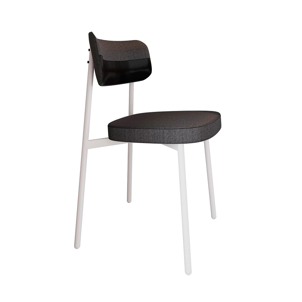 Conjunto com 4 Cadeiras Alloa Polipropileno Grafite e Preto