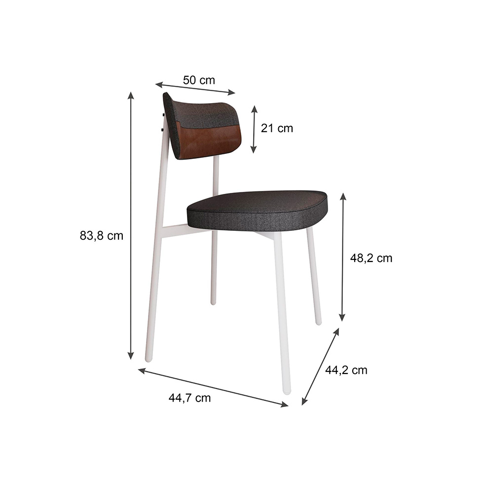 Conjunto com 4 Cadeiras Alloa Polipropileno Grafite e Whisky