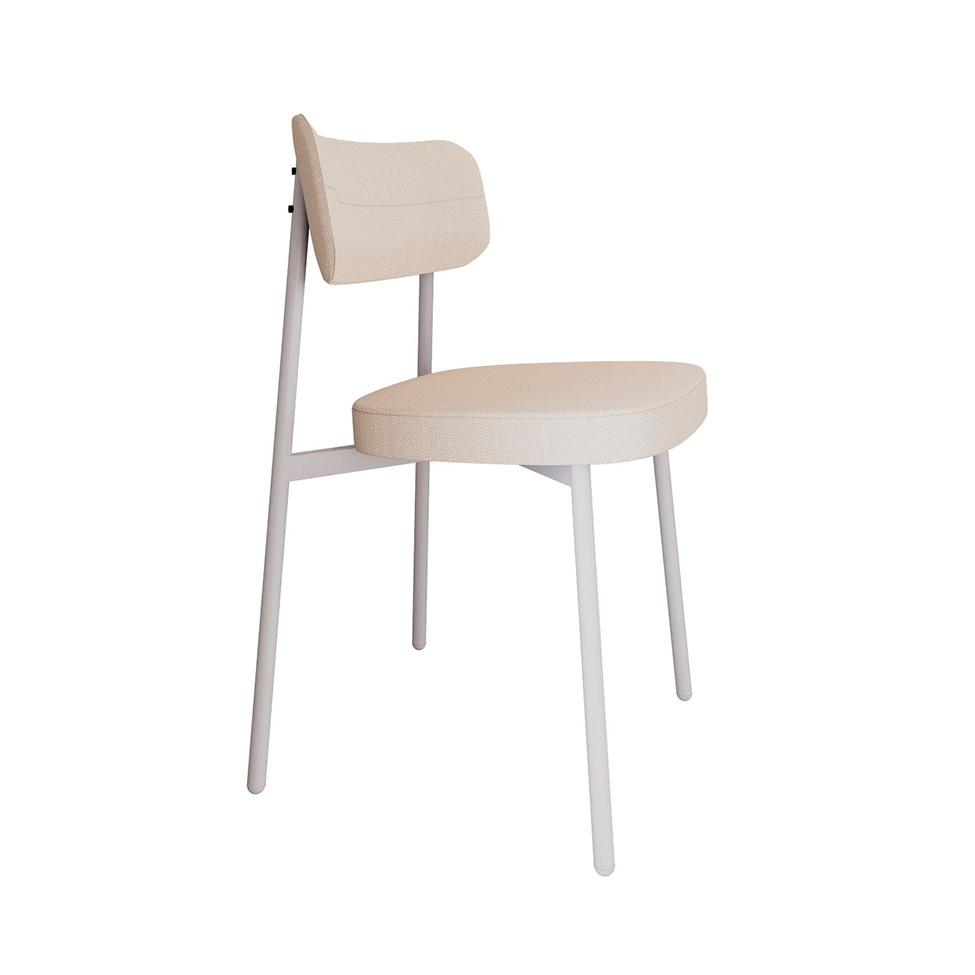 Conjunto com 4 Cadeiras Alloa Polipropileno Palha e Branco