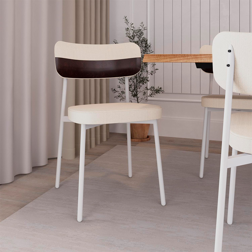 Conjunto com 4 Cadeiras Alloa Polipropileno Palha e Café