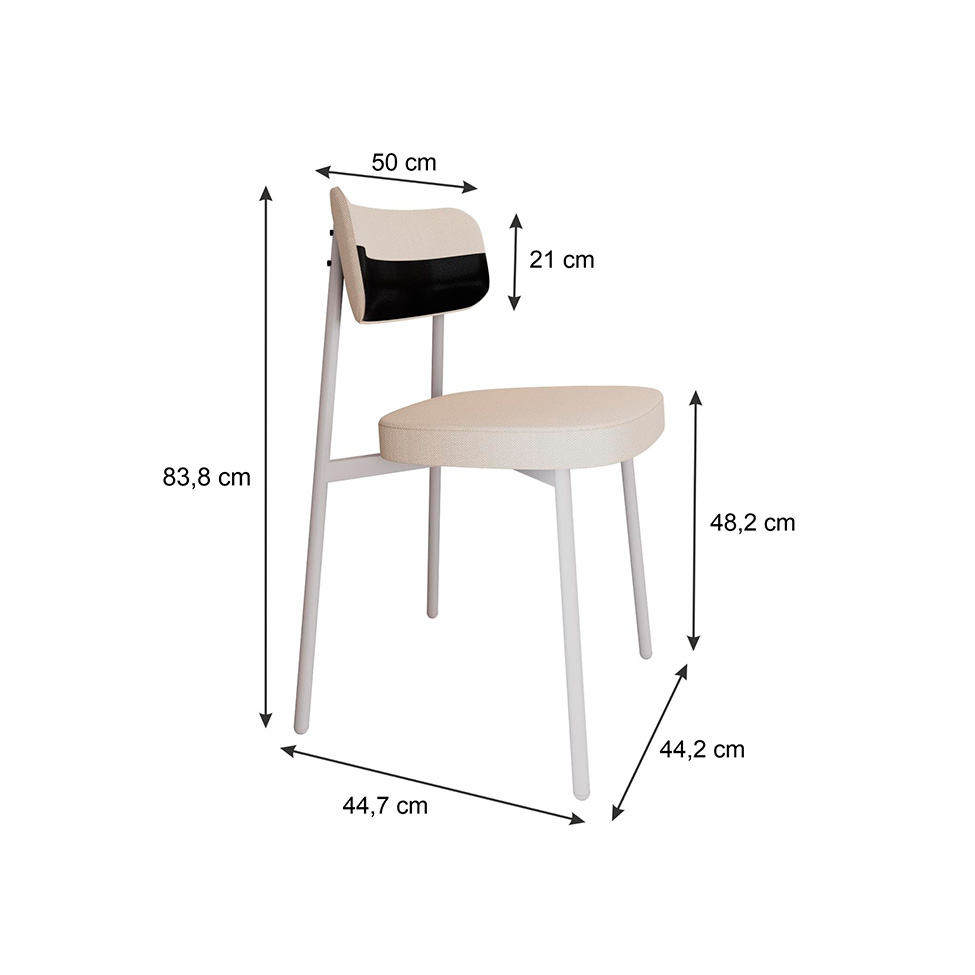 Conjunto com 4 Cadeiras Alloa Polipropileno Palha e Preto