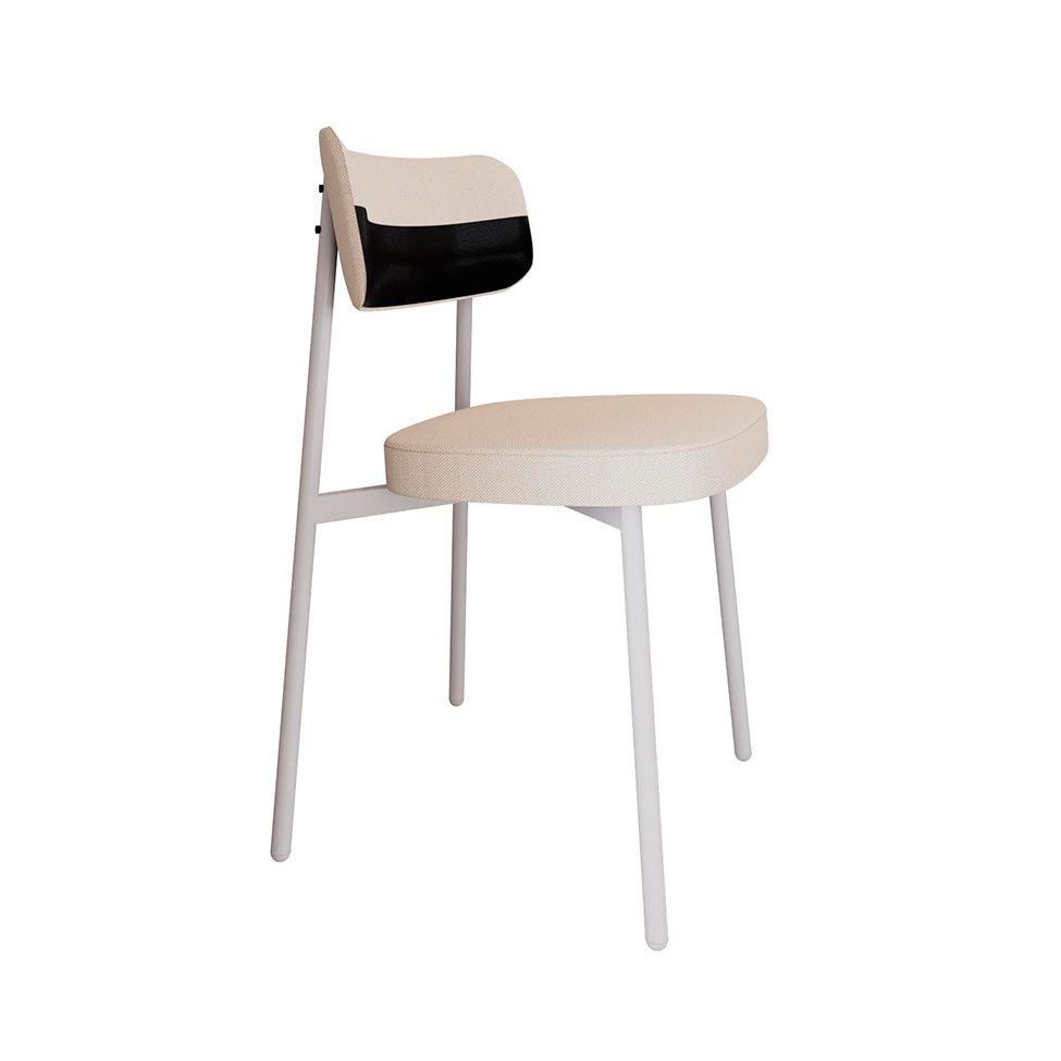 Conjunto com 4 Cadeiras Alloa Polipropileno Palha e Preto