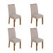 Conjunto com 4 Cadeiras Apogeu Linho Cinza e Frassino