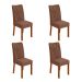 Conjunto com 4 Cadeiras Apogeu Revestimento Sintético Avelã e Frassino