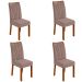 Conjunto com 4 Cadeiras Apogeu Suede Bege e Frassino