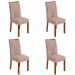 Conjunto com 4 Cadeiras Apogeu Suede Creme e Frassino