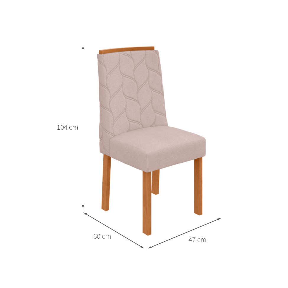 Conjunto com 4 Cadeiras Astrid Bouclé Bege e Amêndoa