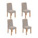 Conjunto com 4 Cadeiras Astrid Veludo Capuccino e Amêndoa