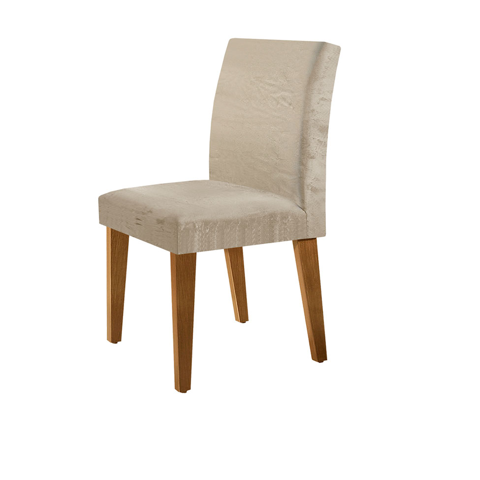 Conjunto com 4 Cadeiras Atenas Suede Amassado Chocolate e Capuccino