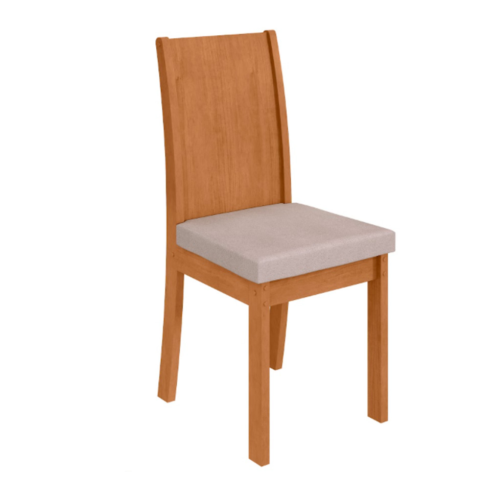 Conjunto com 4 Cadeiras Athenas Bouclé Bege e Amêndoa