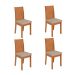 Conjunto com 4 Cadeiras Athenas Linho Bege e Amêndoa