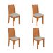 Conjunto com 4 Cadeiras Athenas Linho Cinza e Amêndoa