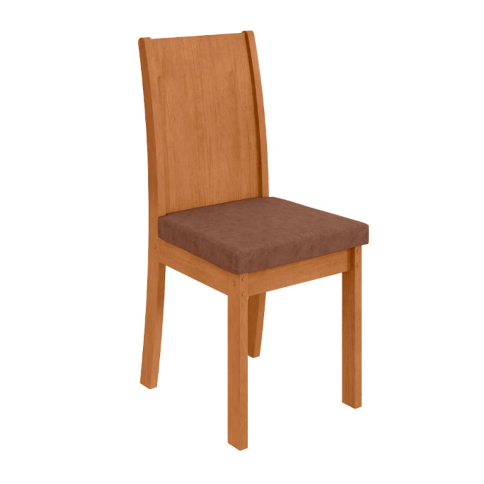 Conjunto com 4 Cadeiras Athenas Revestimento Sintético Avelã e Amêndoa