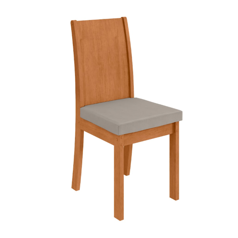 Conjunto com 4 Cadeiras Athenas Veludo Capuccino e Amêndoa