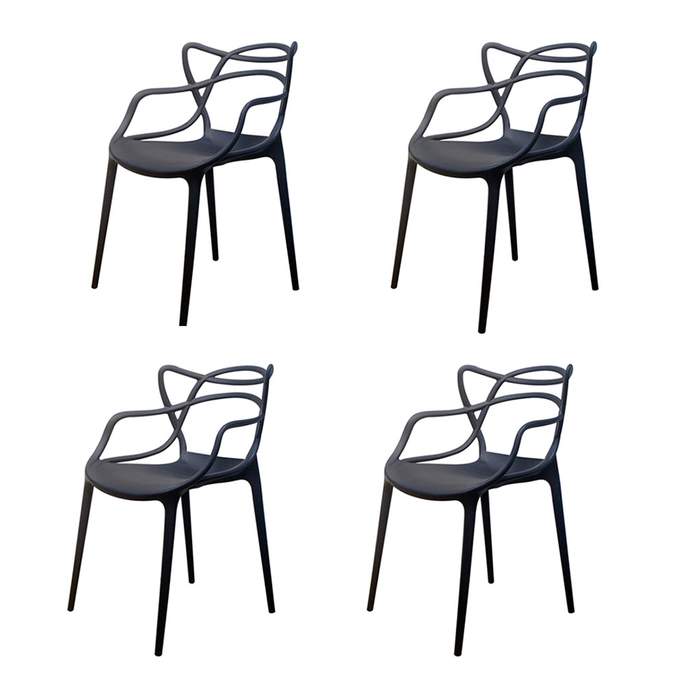 Conjunto com 4 Cadeiras Berrini Preta