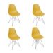 Conjunto com 4 Cadeiras DKR Eames Açafrão e Cromado