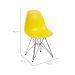 Conjunto com 4 Cadeiras DKR Eames Amarelo e Cromado
