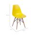 Conjunto com 4 Cadeiras DKR Eames Amarelo e Madeira