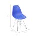 Conjunto com 4 Cadeiras DKR Eames Azul Escuro e Cromado