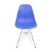 Conjunto com 4 Cadeiras DKR Eames Azul Escuro e Cromado