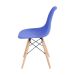 Conjunto com 4 Cadeiras DKR Eames Azul Escuro e Madeira