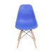 Conjunto com 4 Cadeiras DKR Eames Azul Escuro e Madeira