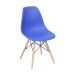 Conjunto com 4 Cadeiras DKR Eames Azul Escuro e Madeira