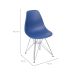 Conjunto com 4 Cadeiras DKR Eames Azul Marinho e Cromado