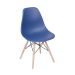 Conjunto com 4 Cadeiras DKR Eames Azul Marinho e Madeira