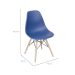 Conjunto com 4 Cadeiras DKR Eames Azul Marinho e Madeira