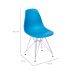 Conjunto com 4 Cadeiras DKR Eames Azul Petróleo e Cromado