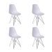 Conjunto com 4 Cadeiras DKR Eames Branco e Cromado