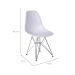 Conjunto com 4 Cadeiras DKR Eames Branco e Cromado