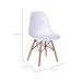 Conjunto com 4 Cadeiras DKR Eames Branco e Madeira