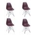 Conjunto com 4 Cadeiras DKR Eames Café e Cromado