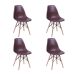 Conjunto com 4 Cadeiras DKR Eames Café e Madeira
