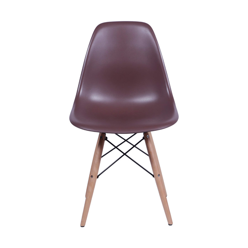 Conjunto com 4 Cadeiras DKR Eames Café e Madeira