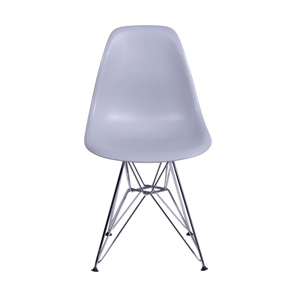 Conjunto com 4 Cadeiras DKR Eames Cinza e Cromado
