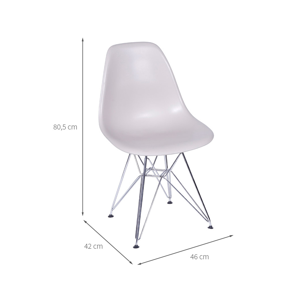 Conjunto com 4 Cadeiras DKR Eames Fendi e Cromado