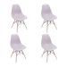 Conjunto com 4 Cadeiras DKR Eames Fendi e Madeira