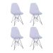 Conjunto com 4 Cadeiras DKR Eames Incolor e Cromado