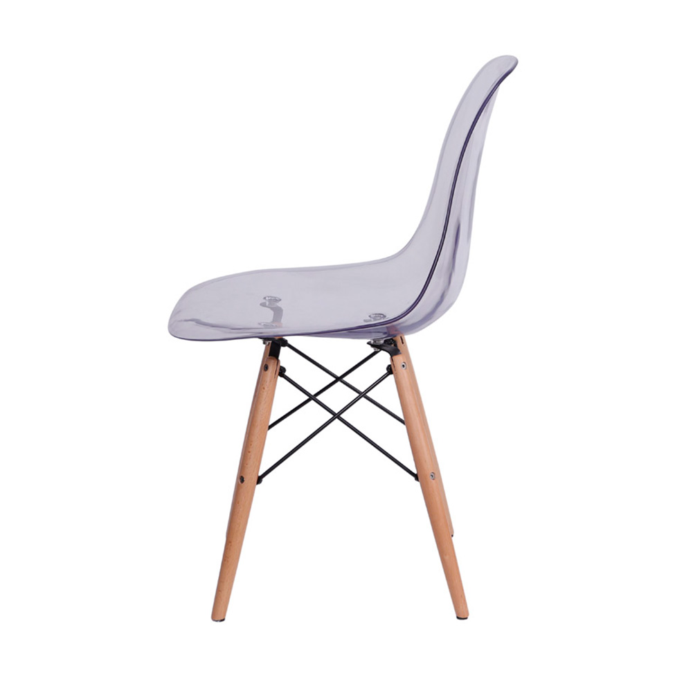 Conjunto com 4 Cadeiras DKR Eames Incolor e Madeira