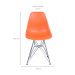 Conjunto com 4 Cadeiras DKR Eames Laranja e Cromado
