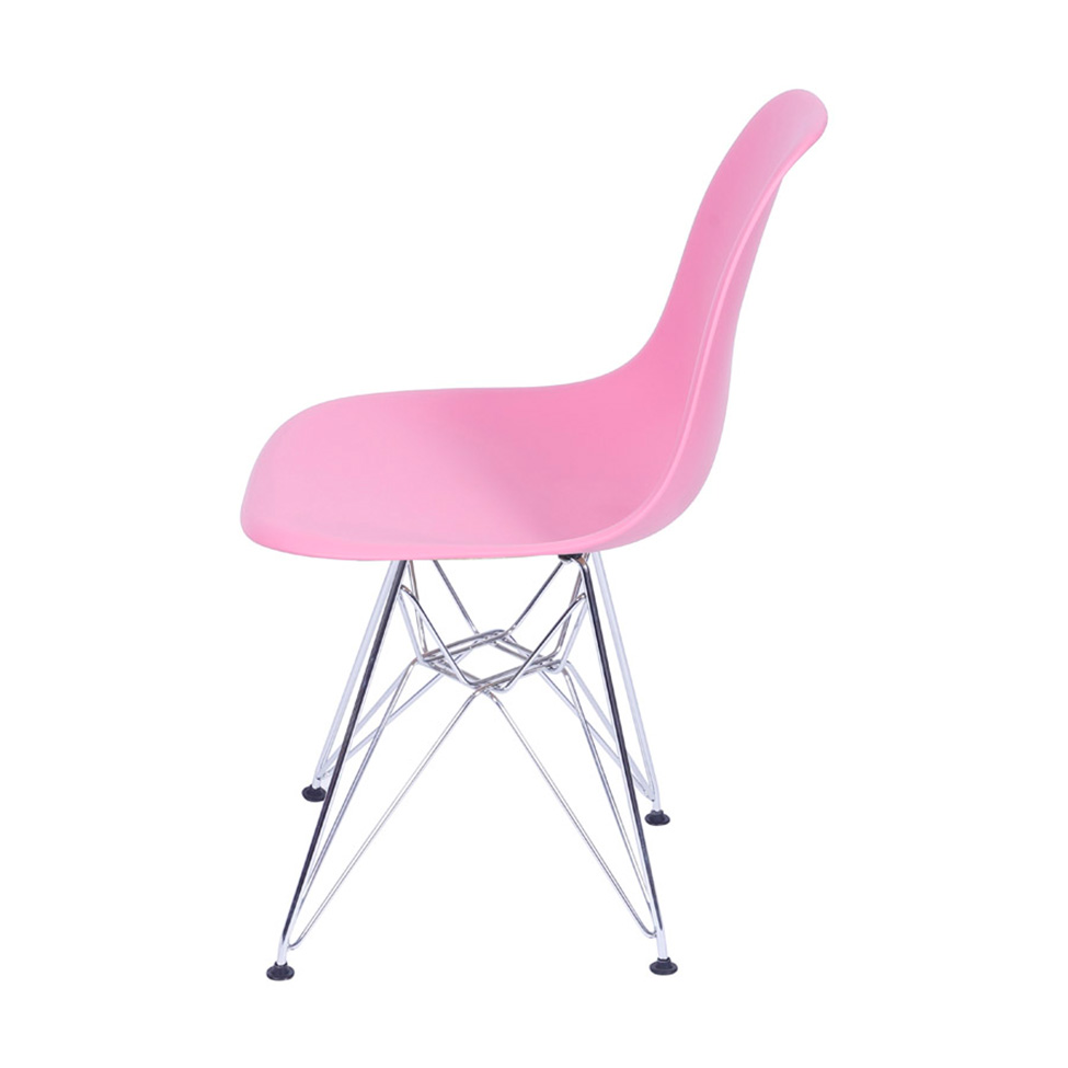 Conjunto com 4 Cadeiras DKR Eames Rosa e Cromado
