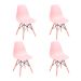 Conjunto com 4 Cadeiras DKR Eames Salmão e Madeira