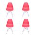 Conjunto com 4 Cadeiras DKR Eames Telha e Cromado